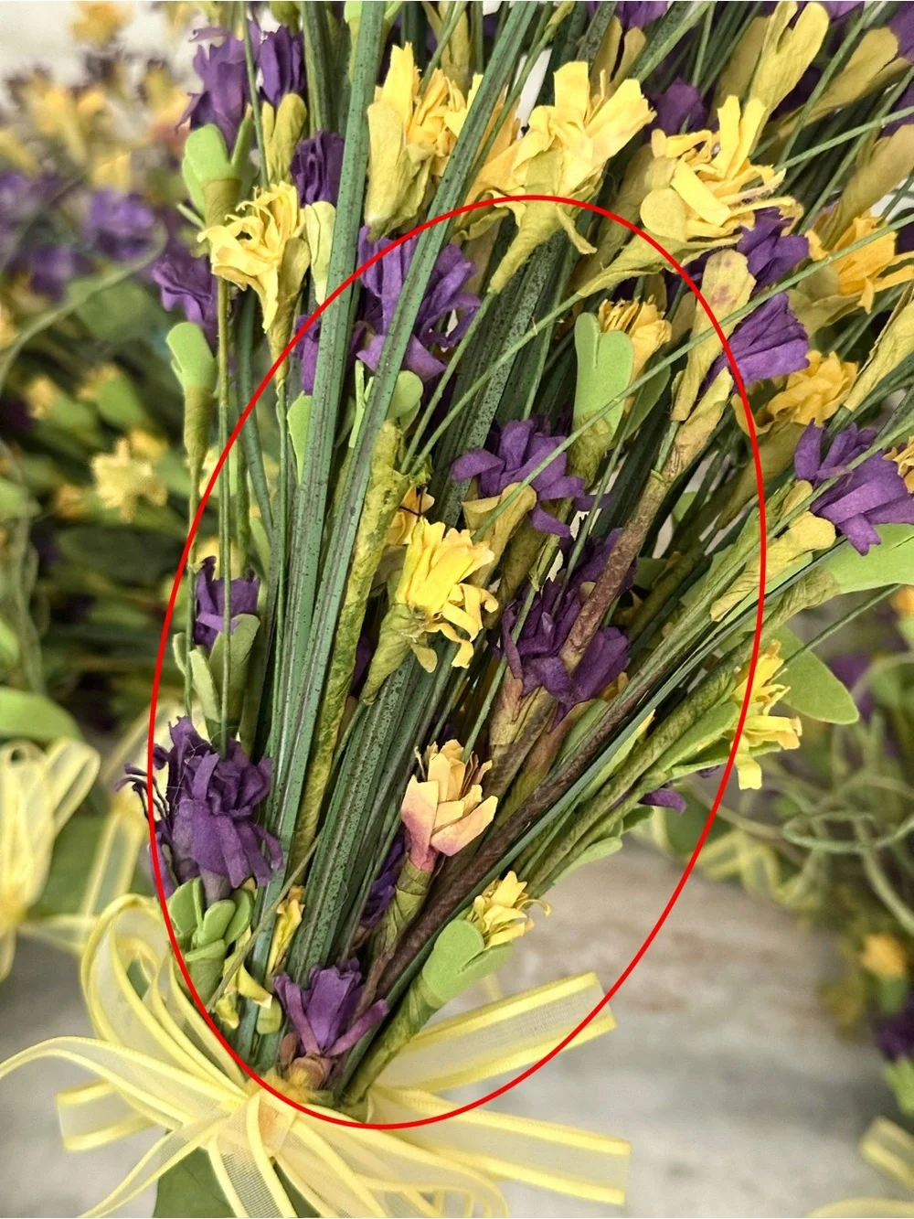 Wildflower Bouquet - Purple & Yellow Faux Floral Arrangement